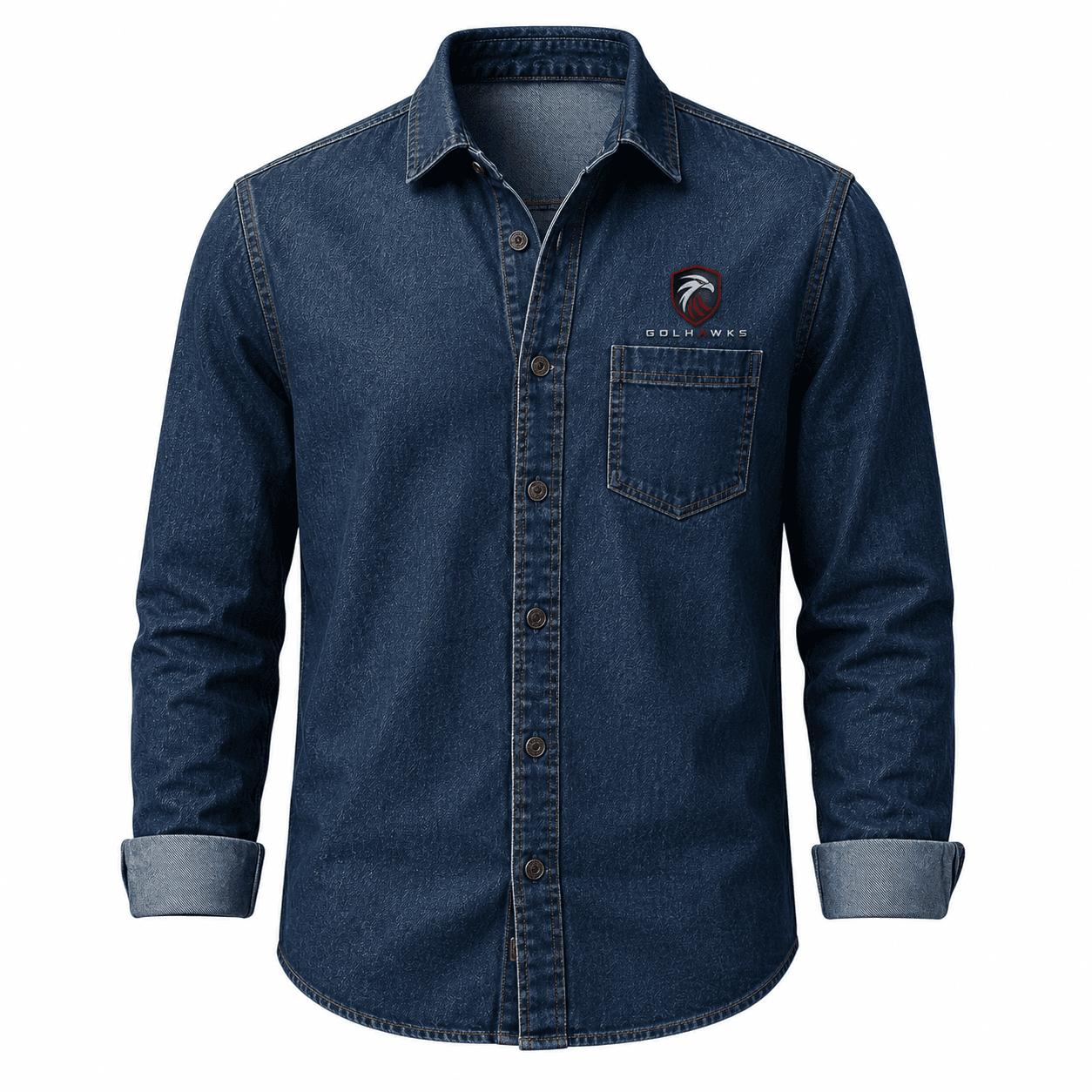 Western Indigo Denim Shirt - Custom DENIM PRODUCTS Manufacturing by GolHawks International Sialkot